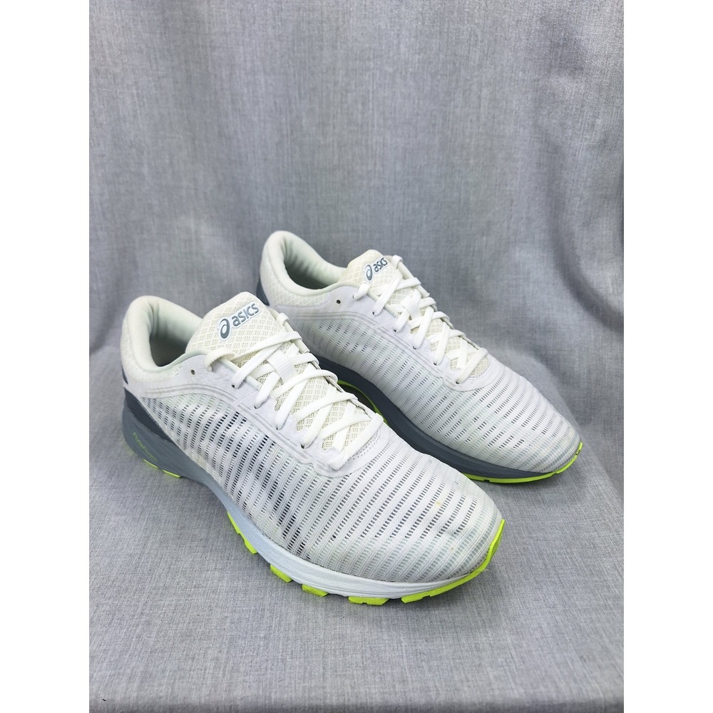 Asics DynaFlyte 2 Mens Running Shoes White Grey Lime Green T7D0N Size 11